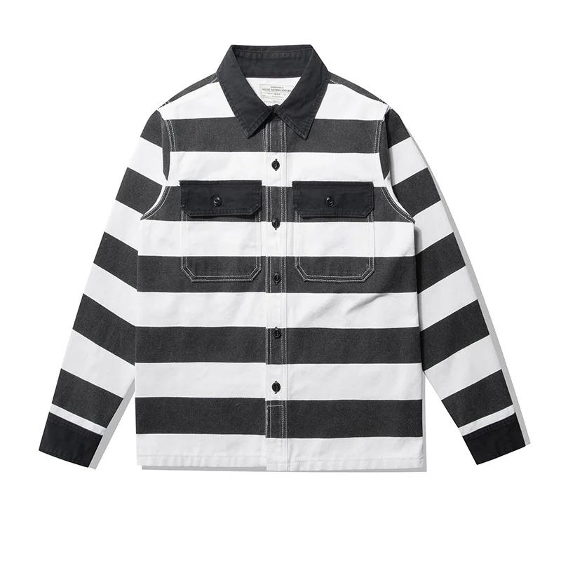 Retro Gaming Jacket - 16oz Heavyweight Men Striped Jacket Canvas