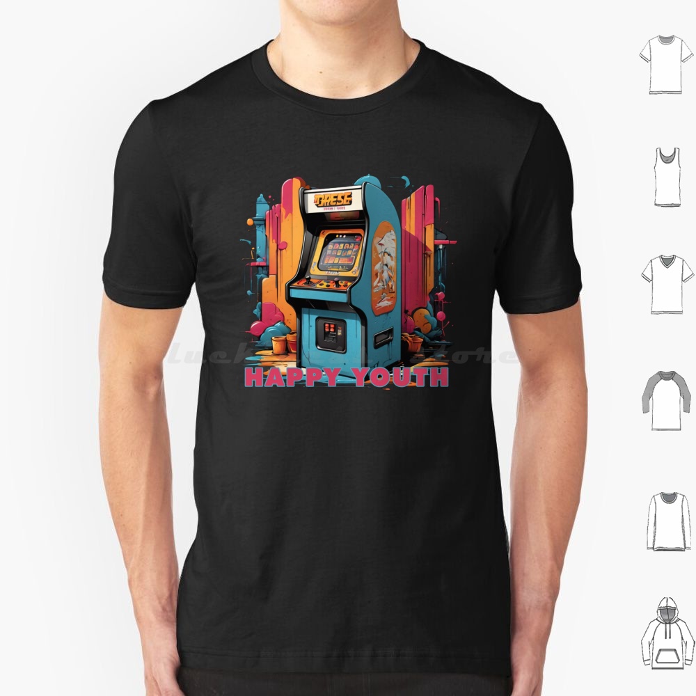 Retro Gaming Machine - Happy Youth-Arcade T Shirt Men Women