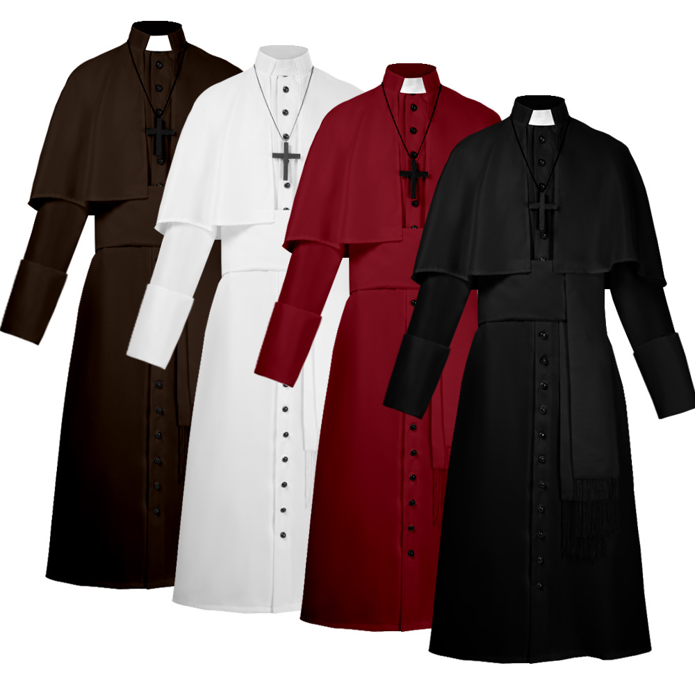 Retro Gaming Jacket - Medieval Renaissance Retro Priest Cosplay Costumes