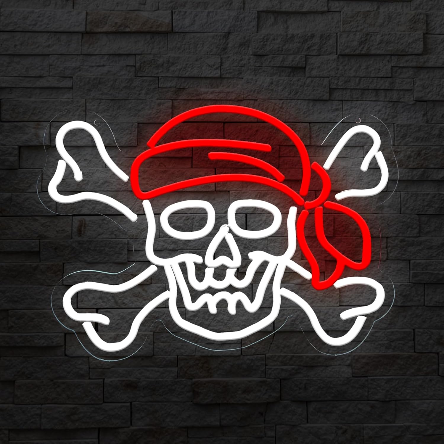 Retro Gaming Gifts For Men - Pirate Skull USB Dimmable Neon Sign