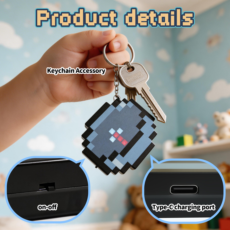 Retro Gaming Unit - 2026 NEW Rechargeable Pixel Compass Keychain
