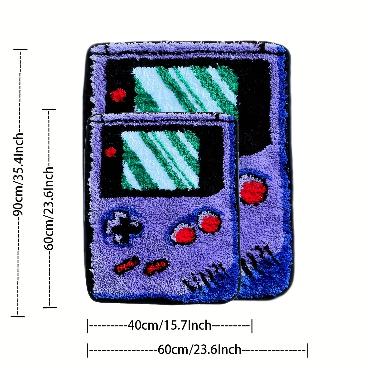 Purple Flocked Game Console Ru - Retro Gaming Rug 评论和价格
