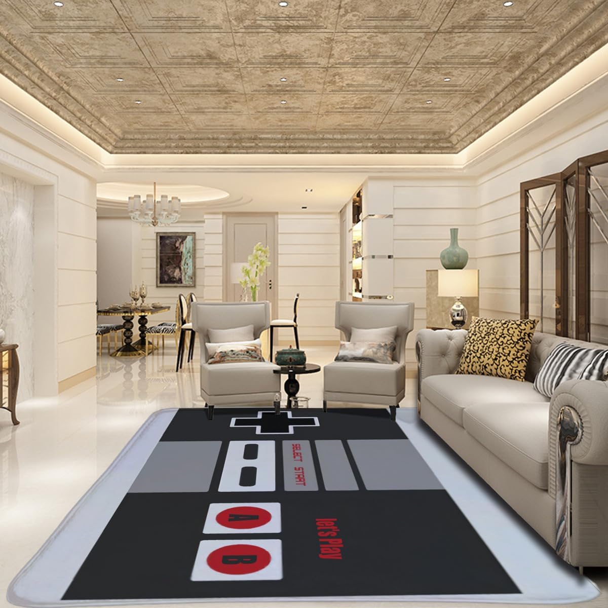 Vintage NES Controller Themed  - Retro Gaming Rug 评论和价格