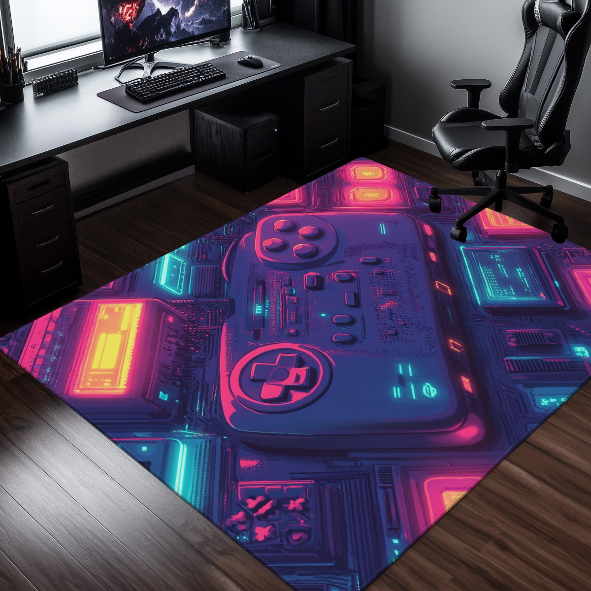 Neon Gamer Rug – Retro Game Co - Retro Gaming Rug 评论和价格