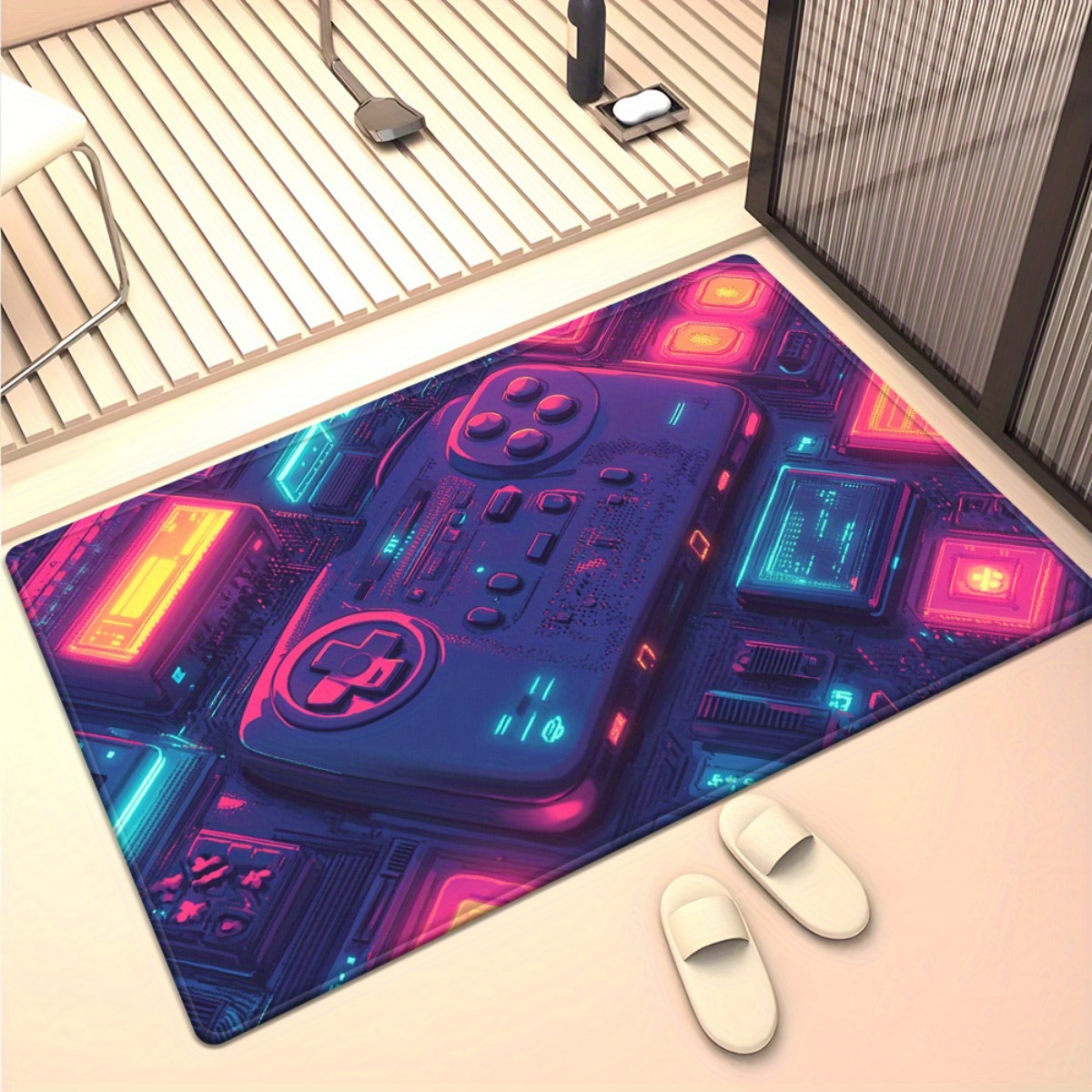 Neon Gamer Rug – Retro Game Co - Retro Gaming Rug 评论和价格