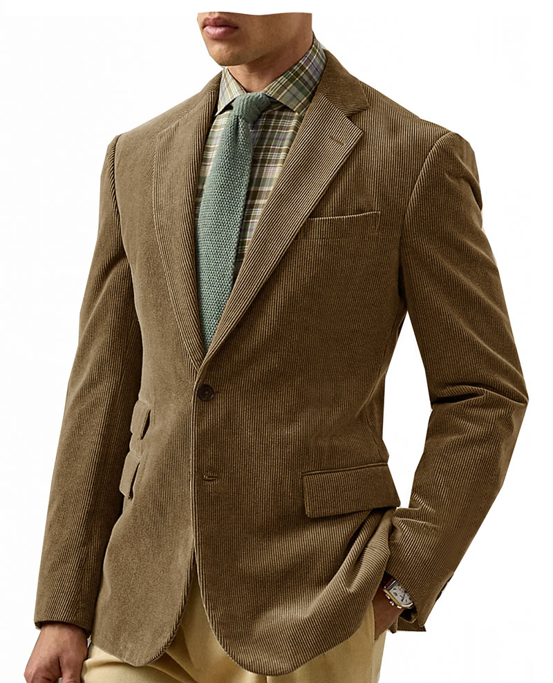 Vintage Corduroy Men's Blazers - Retro Gaming Jacket 评论和价格