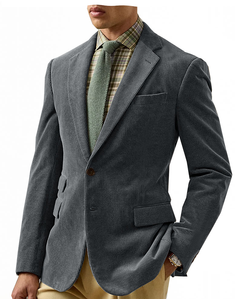 Vintage Corduroy Men's Blazers - Retro Gaming Jacket 评论和价格