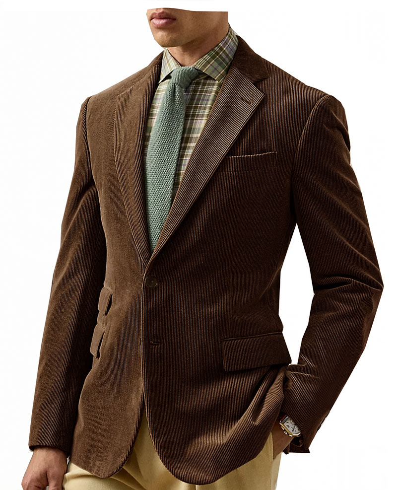 Vintage Corduroy Men's Blazers - Retro Gaming Jacket 评论和价格
