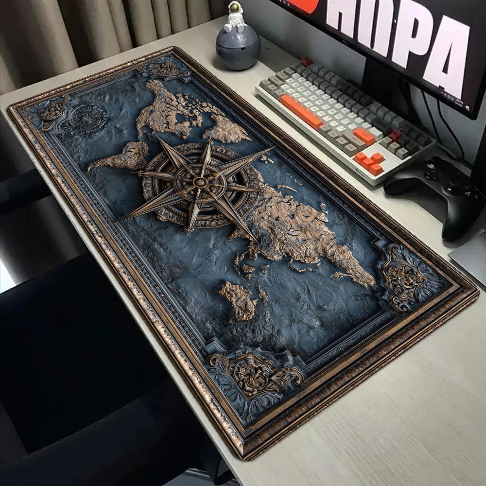 Retro compass and map Mouse Pa - Retro Gaming Rug 评论和价格
