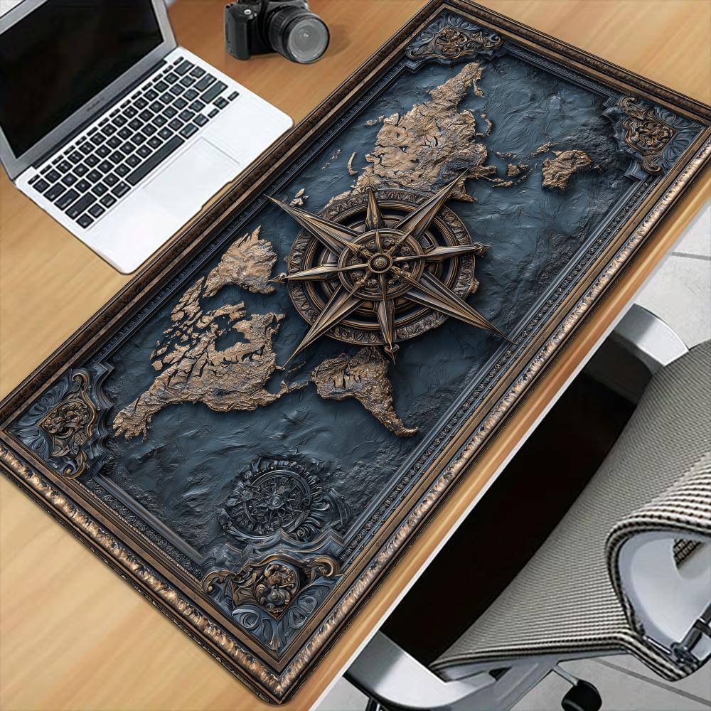 Retro compass and map Mouse Pa - Retro Gaming Rug 评论和价格