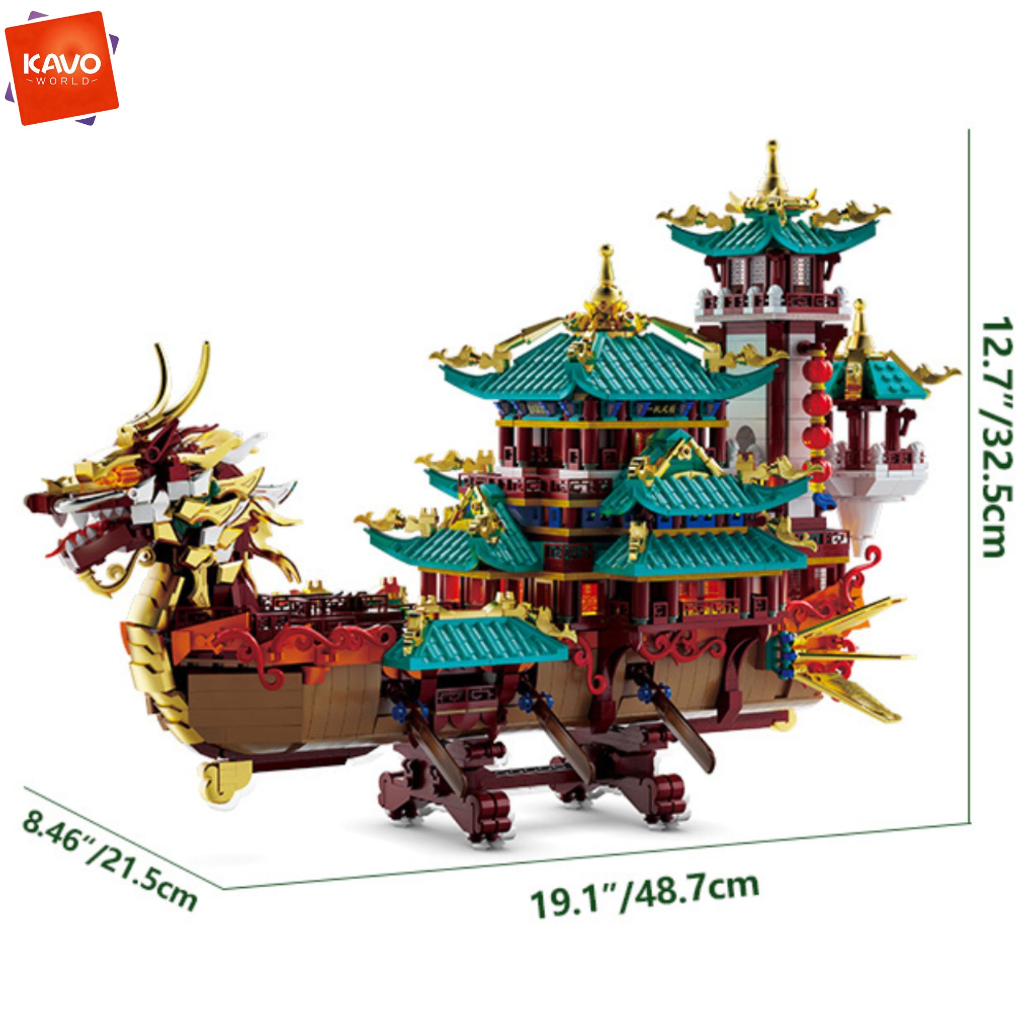 KAVOWORLD 2453pcs Dragon Boat  - Retro Gaming Cabinet 评论和价格