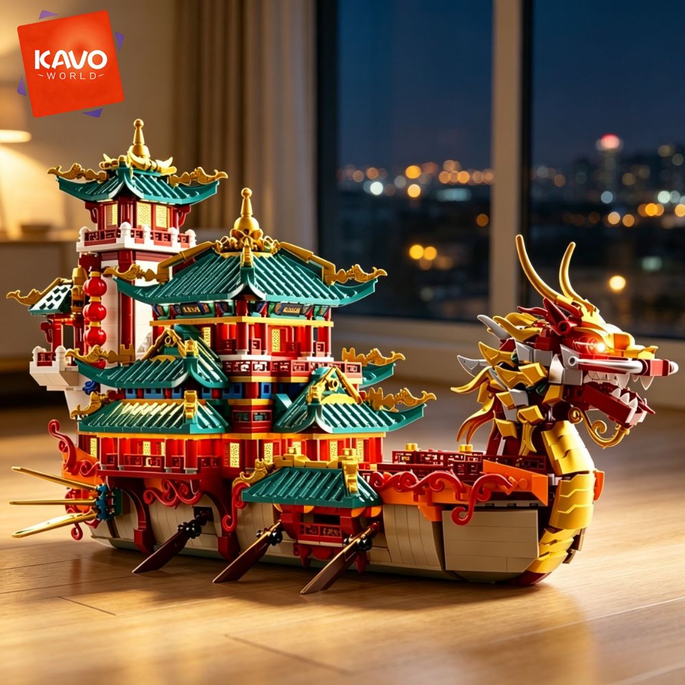KAVOWORLD 2453pcs Dragon Boat  - Retro Gaming Cabinet 评论和价格