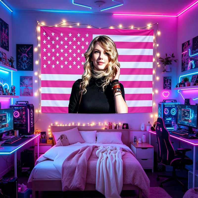 VIKAMA American Flag Female Si - Retro Gaming Room 评论和价格