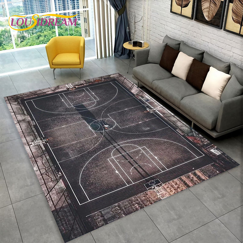 3D Basketball Cour Cartoon Are - Retro Gaming Rug 评论和价格