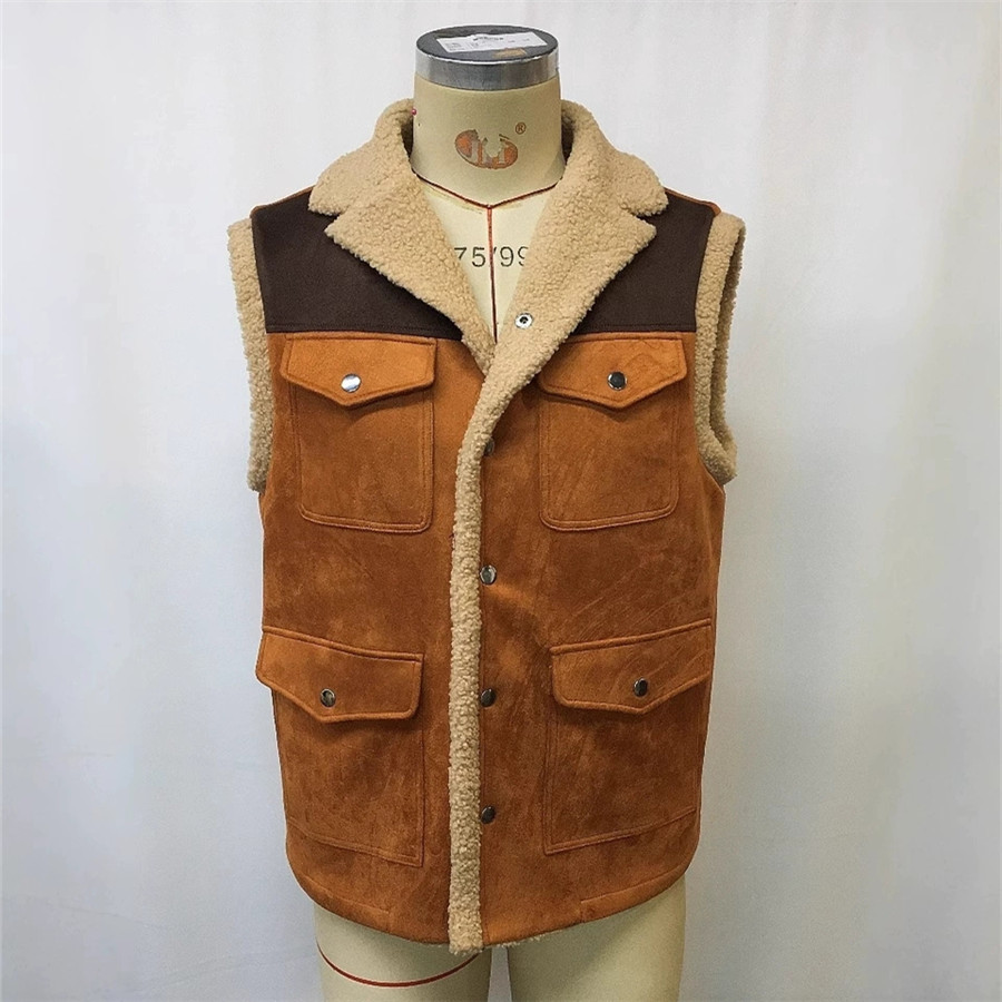 Patchwork Men's Fleece Vest Sp - Retro Gaming Jacket 评论和价格