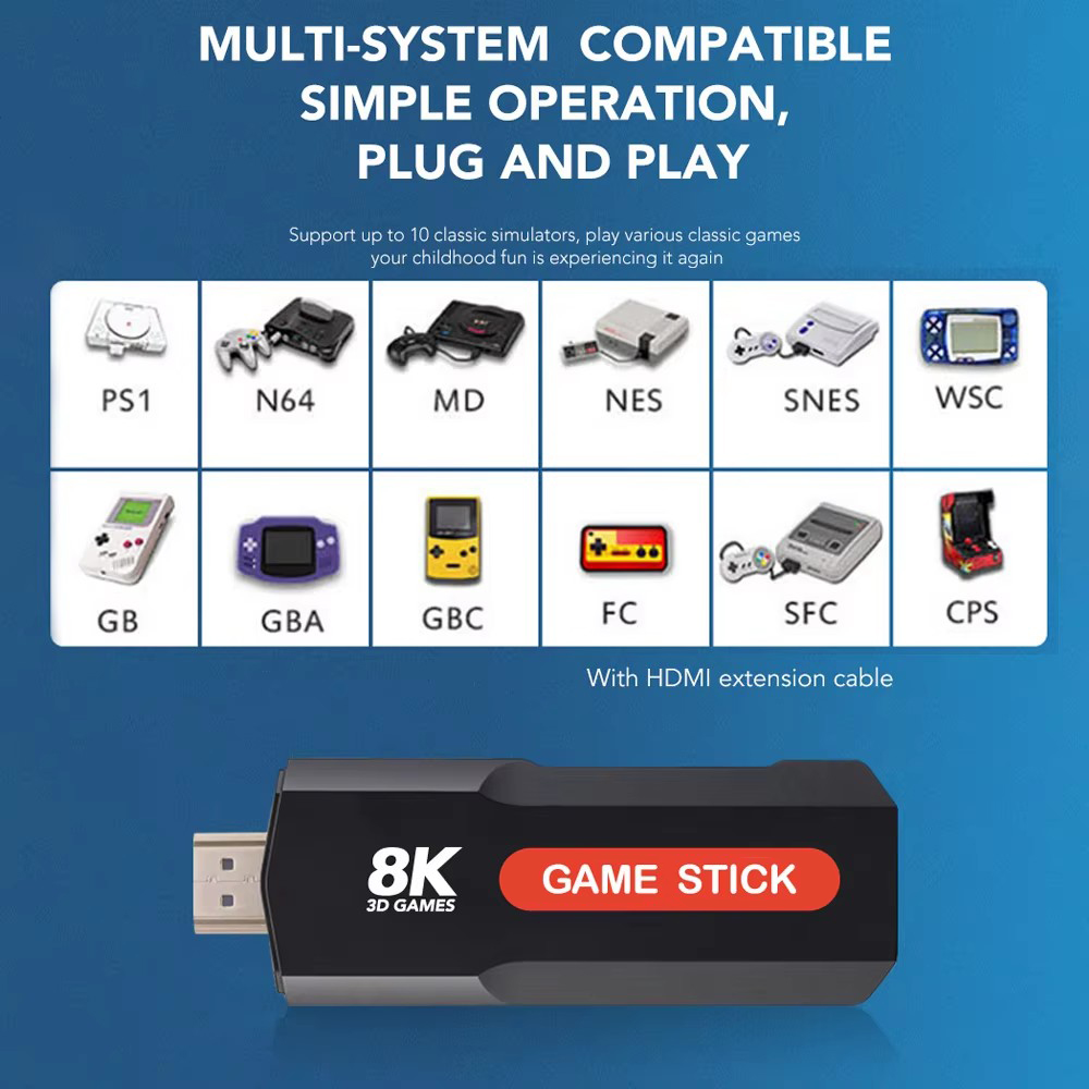 X2 Game Stick HD 4K 8K 3D Cons - Retro Gaming Tablet 评论和价格